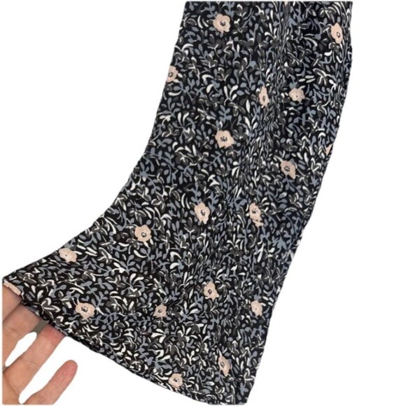 LOFT Women’s Floral Bell Sleeve Ruffle Round Neck Casual Blouse Top Sz L NEW - Picture 3 of 12